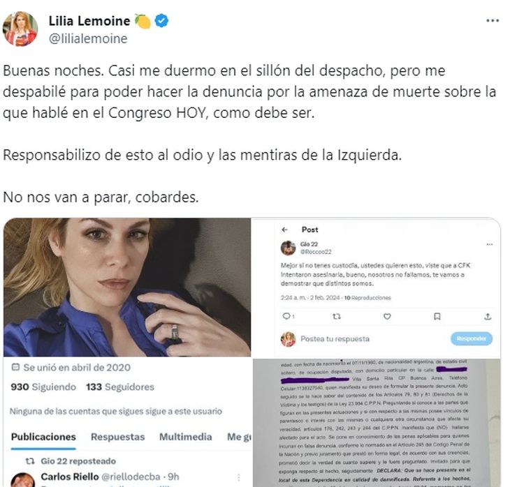 Lilia Lemoine Present Una Denuncia Por Amenazas Que Recibi En Redes