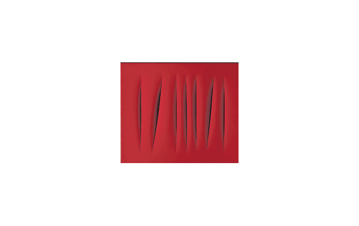 ámbito.com | Una de las potentes obras de la serie «Concetto Spaziale» de Lucio Fontana, quien con sus «tajos» revolucionó la pintura moderna.