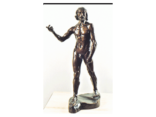 El «San Juan Bautista», de Auguste Rodin, cuyo modelo era un italiano que también posó para escultores argentinos como Alberto Lagos, en París.