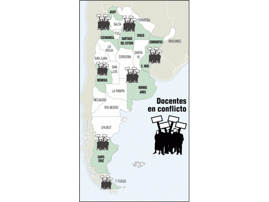 Ya son 10 las provincias con paro docente