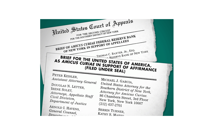 Facsímil del «amicus curiae » presentado por el gobierno norteamericano y la Reserva Federal de Nueva York, y disponible en www.ambitoweb.com.
