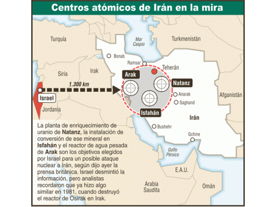 Tensión: afirman que Israel prepara golpe nuclear a Irán