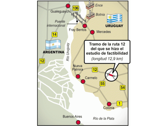 Un tramo de la ruta de acceso a las papeleras fue incluidoentre los proyectos a financiar por el Mercosur.