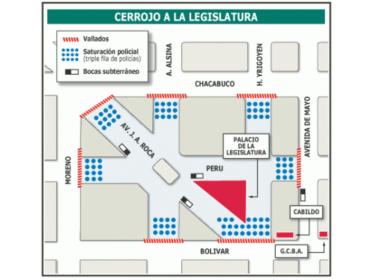 Fuerte operativo de seguridad hoy para legisladores porteños