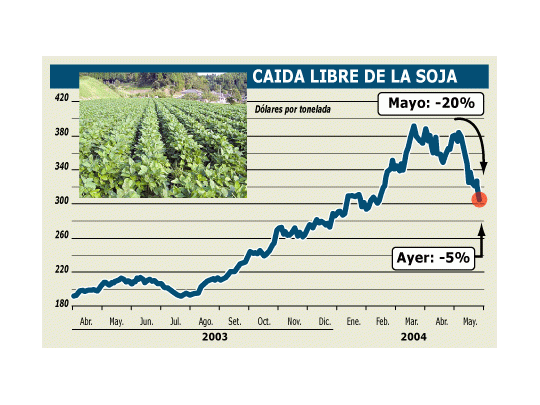 Otro derrumbe de la soja: ayer 6%