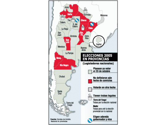 16 provincias a favor de unificar las elecciones