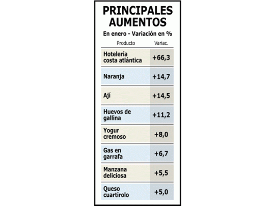 Costo de vida en enero subió 1,3%