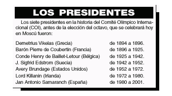 EL COMITÉ OLÍMPICO ELIGE NUEVO PRESIDENTE