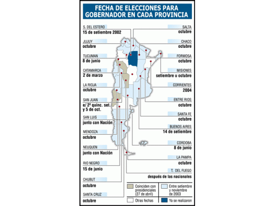 Sólo dos provincias votan el 27 de abril. Neuquén duda