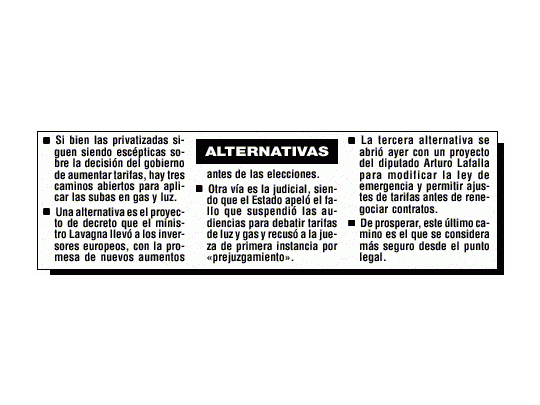 Lavagna prometió nuevas subas de tarifas en abril