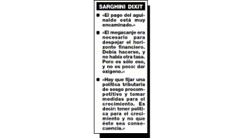 SARGHINI: NO SOLUCIONA EL MEGACANJE PROBLEMA DE F