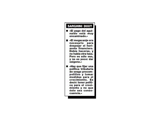 Sarghini: No soluciona el megacanje problema de fondo