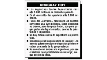 URUGUAY SE QUEDÓ CASI SIN DINERO ARGENTINO