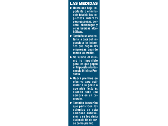 Anuncian en una semana baja de impuestos internos y a intereses