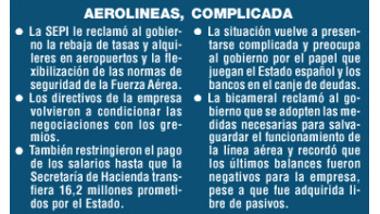 MÁS RECLAMOS AL GOBIERNO POR LA CRISIS DE AEROLÍNEAS