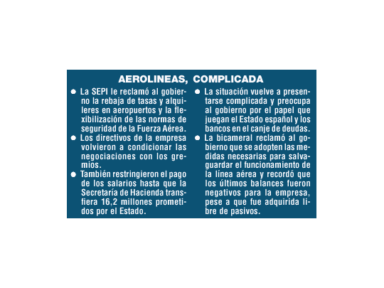 Más reclamos de la SEPI al gobierno por Aerolíneas