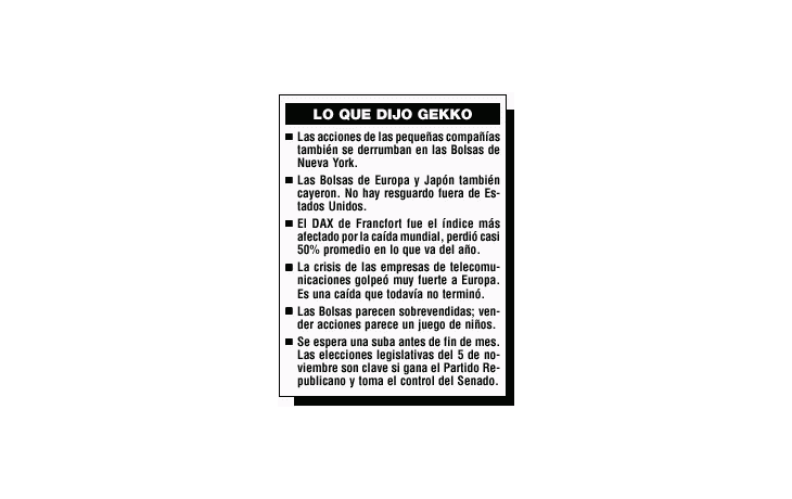 ESPERAN QUE CAÍDA BURSÁTIL TERMINE A FIN DE MES (10/10/2002)