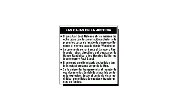 ámbito.com | Juez Galeano abre mañana las ocho cajas del lavado