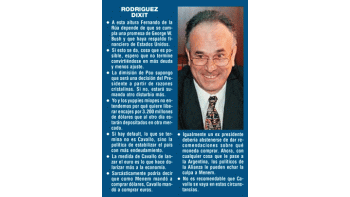 C. RODRÍGUEZ: DE LA RÚA HOY DEPENDE DE UNA PROMESA DE BUSH (24/04/2001)