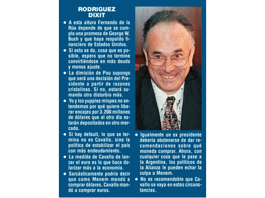 C. Rodríguez: De la Rúa hoy depende de una promesa de Bush