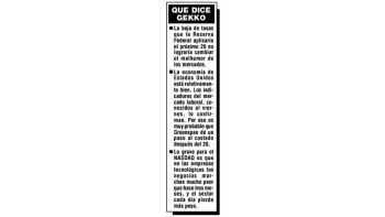 BAJA DE TASAS NO CAMBIARÍA EL MAL HUMOR (13/3/2001)