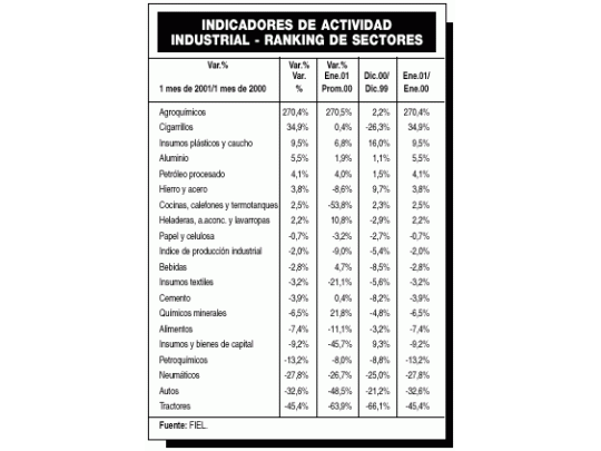 Autos, el sector que más cayó en enero