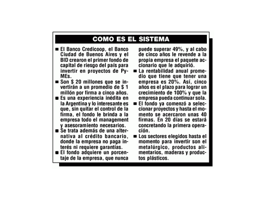 Ya rigen los fondos de riesgo para PyMEs