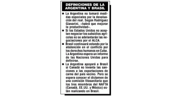 DEVALUACIÓN DEL REAL: LA ARGENTINA NO TOMARÁ MEDIDAS