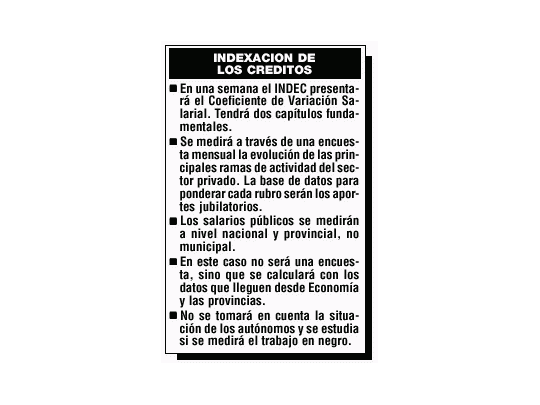 Cómo será el nuevo índice para indexar los créditos