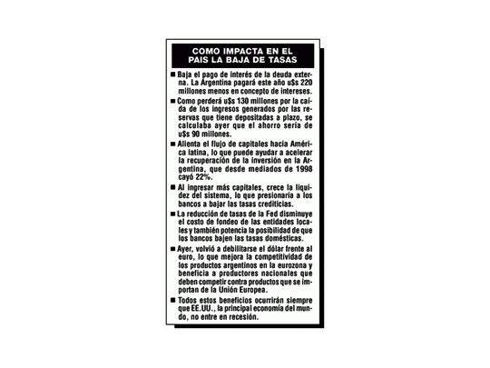 Argentina ya aprovecha la baja de tasas en los EEUU