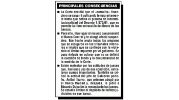 ámbito.com | Corte avaló corralito, pero en forma temporaria