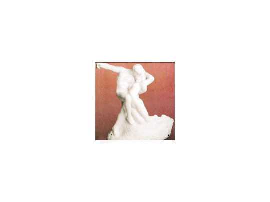 Auguste Rodin, La eterna primavera, mármol que integra la muestra del Bellas Artes. Realizado en 1907, fue pagado en esa época 9.500 francos; luego, por consejo de Rodin, Matías Errázuriz lo compró en una galería de París, y en 1937 lo donó al Museo de Arte Decorativo.
