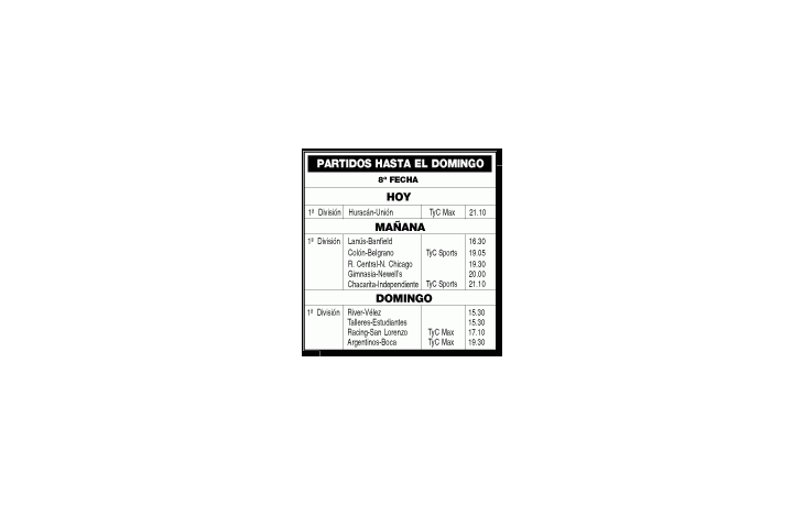 COMIENZA LA OCTAVA FECHA DEL TORNEO APERTURA