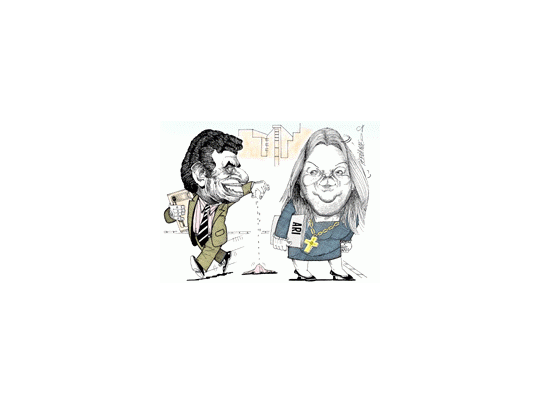 Carlos Alvarez y Elisa Carrió