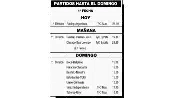 RACING Y ARGENTINOS INICIAN EL TORNEO APERTURA