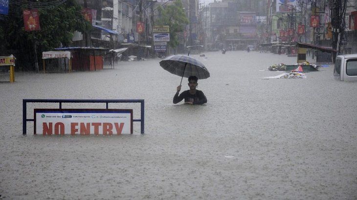<p>Una imagen de las inundaciones en India.</p>