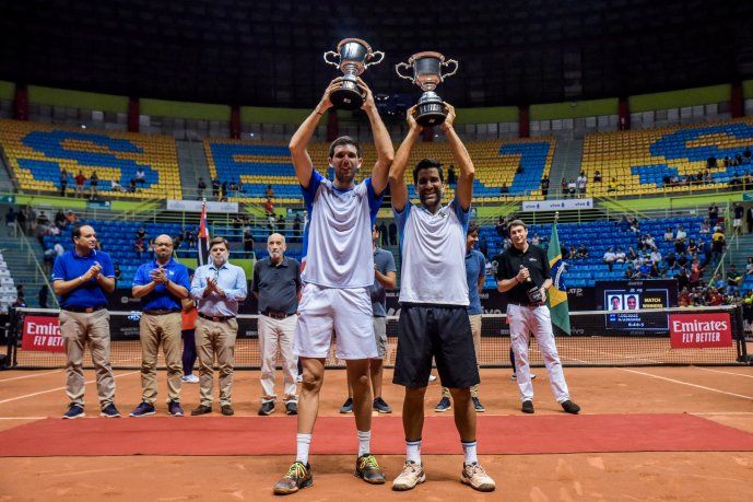 <p>Delbonis y González, bicampeones en San Pablo.</p>