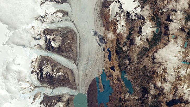 El glaciar Upsala, en una imagen del satélite Copernicus.