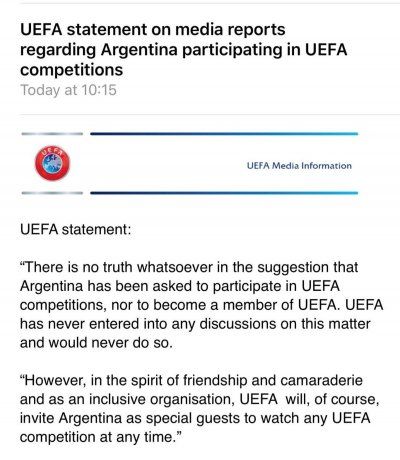 <p>El comunicado de la UEFA.</p>