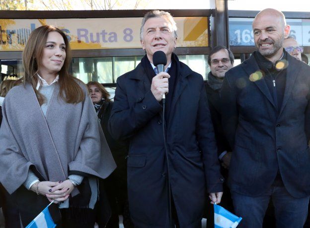 El presidente Mauricio Macri encabezó la inauguración de la extensión  del Metrobus de la ruta 8, durante un acto realizado en el municipio de San Martín