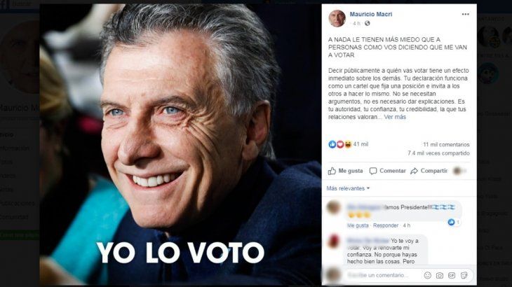 Mauricio Macri apuntó a sus votantes para lograr mayor visibilidad en las redes sociales y empujar a indecisos a que lo voten.