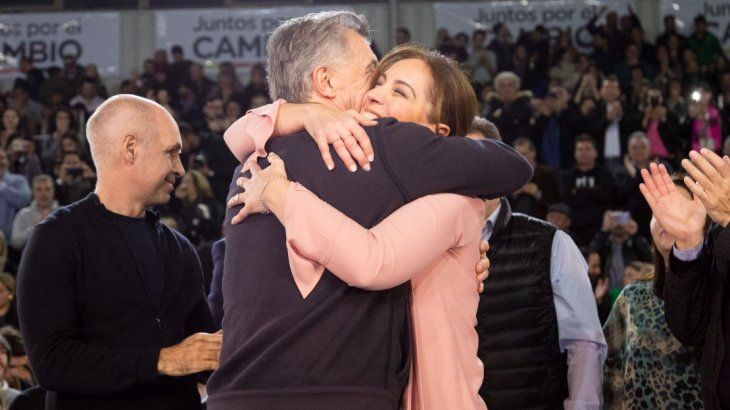 Mauricio Macri y María Eugenia Vidal en el cierre de campaña de Juntos por el Cambio.