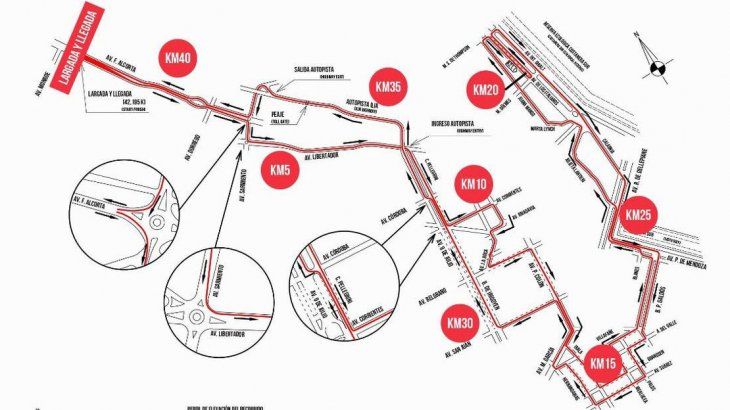 <p>El recorrido de la edición 2019 de la Maratón de Buenos Aires.</p>