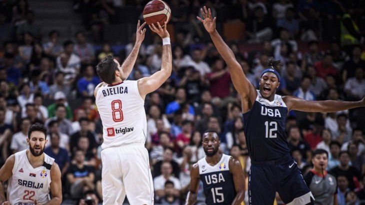 <p>Imagen del duelo entre Serbia y Estados Unidos.</p>