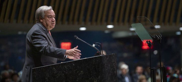 <p>El Secretario General António Guterres presenta su informe anual sobre la labor de la Organización antes de la apertura del 74º Debate General de la Asamblea General.</p>