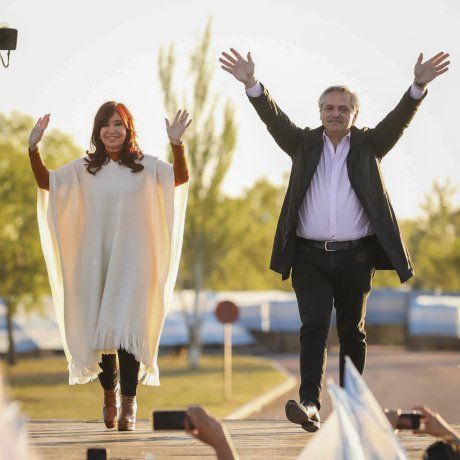

<p>El candidato del Frente de Todos celebró el Día de la Lealtad junto a su compañera de fórmula, Cristina Fernández de Kirchner.</p>
<p>