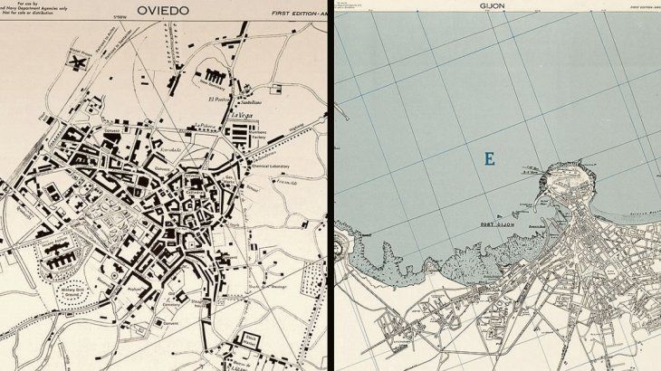 Los mapas de Oviedo y Gijón elaborados por el autor de James Bond.