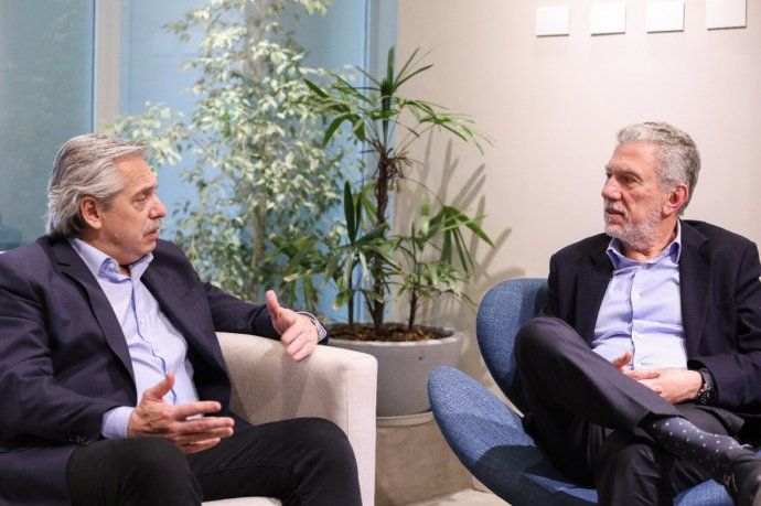 <p>Alberto Fernández y el empresario Rubén Cherñajovsky. </p>