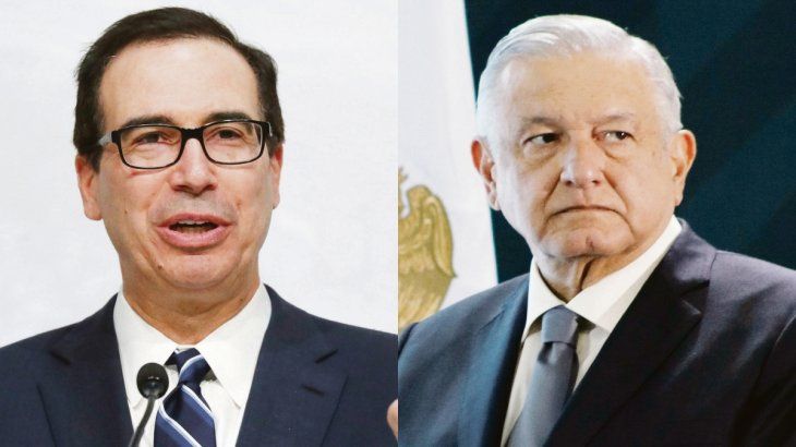 Steve Mnuchin y Andrés Manuel López Obrador.
