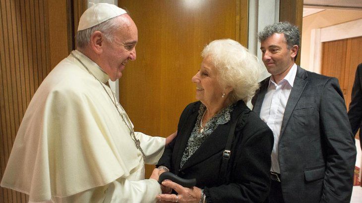 El Papa Francisco recibió a Estela de Carlotto y a su nieto recuperado Ignacio Montoya Carlotto.